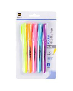 OfficeHub Highlighters, Chisel Tip, Multi Color, 5 pk