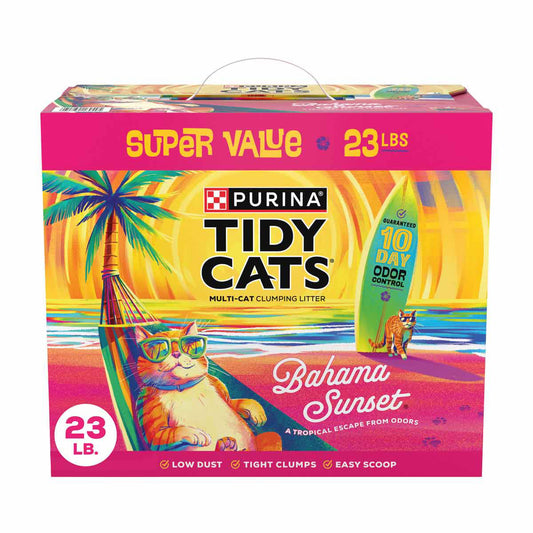 Purina Tidy Cats Bahama Sunset Scented Clumping Cat Litter Odor Control Formula, 23 lbs