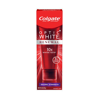 Colgate Optic White Renewal Teeth Whitening Toothpaste, Enamel Strength, 3 oz Tube