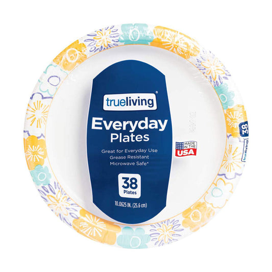 True Living Everyday Plates, 10 in, 38 ct