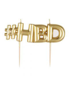 321 Party! Gold #HBD Birthday Candle