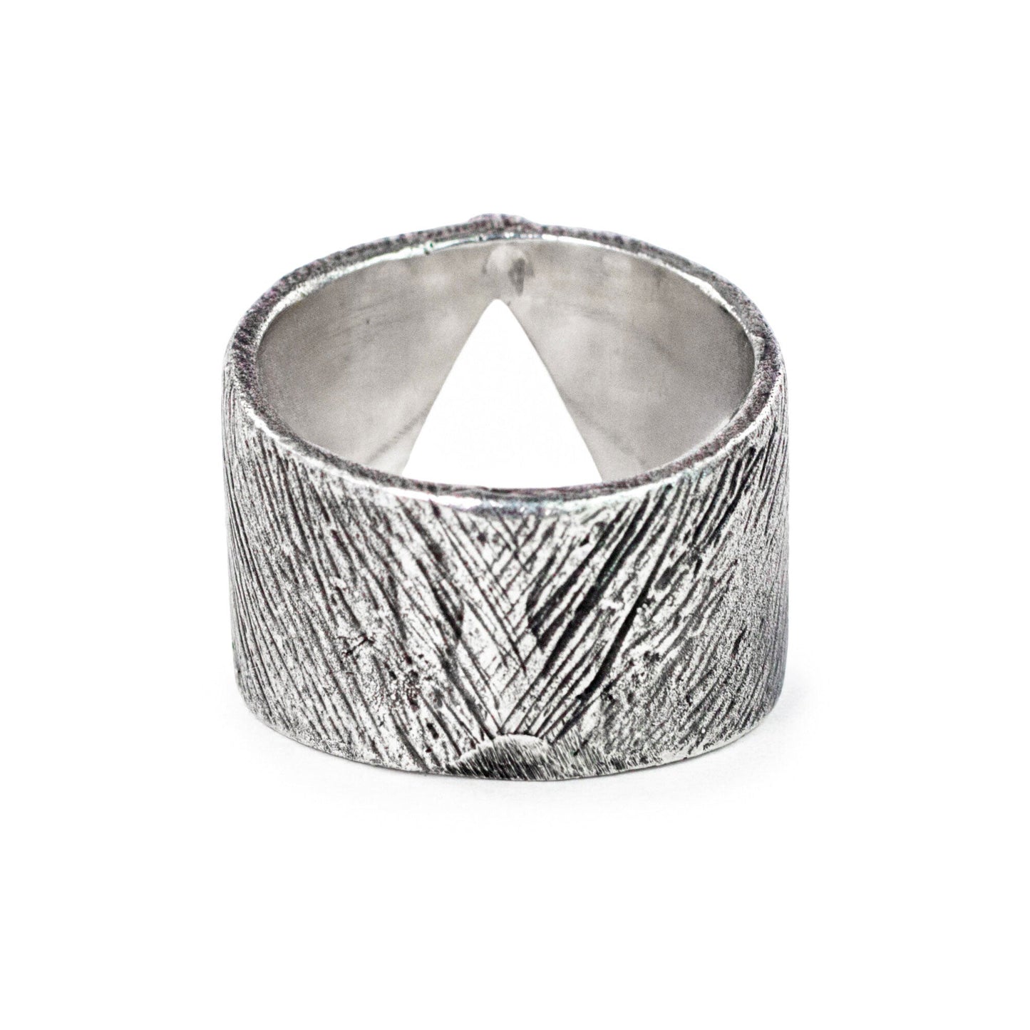 Triangle Ring with Black Diamond